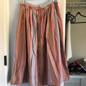 Free People Button Front Midi Skirt